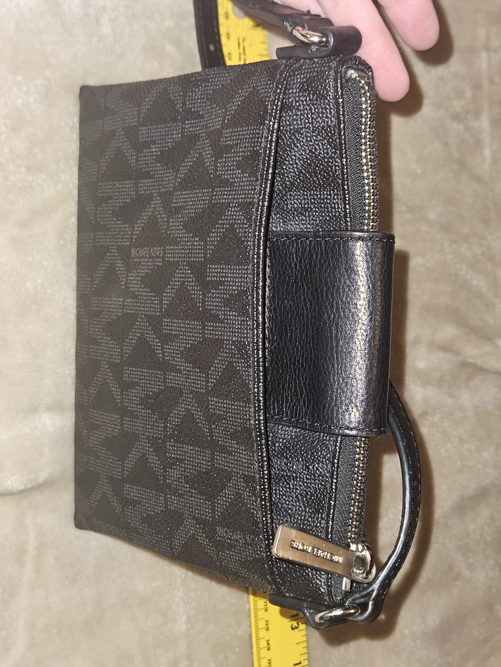 Small Michael Kors Black Leather Crossbody with Silver Logo Accent - Picture 16 of 16